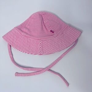 Zutano Pink White Stripe Baby Sun Hat Bonnet